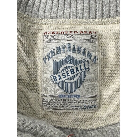 Tommy Bahama Men's Large Red Sox 1/4 Zip Cream Pullover Sweater Knit MLB Cotton - Picture 9 of 10